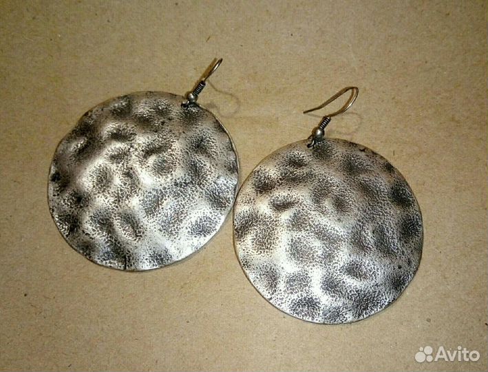Серьги мельхиор в античном стиле
