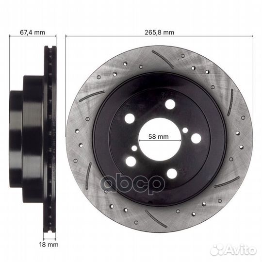 Диск тормозной avantech задний правый (перфорир