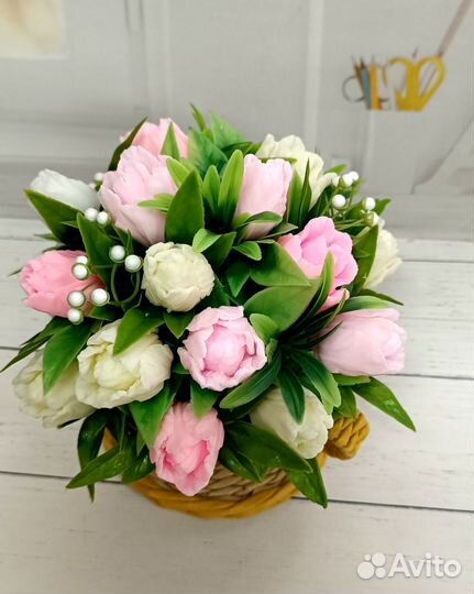 Букет тюльпанов из мыла ручной работы