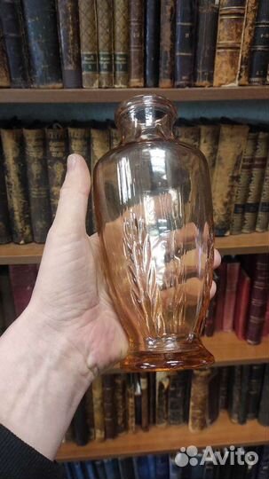 Ваза СССР Колосья. Цветное стекло