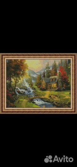 Горный пейзаж. Авторский набор для вышивки нитками