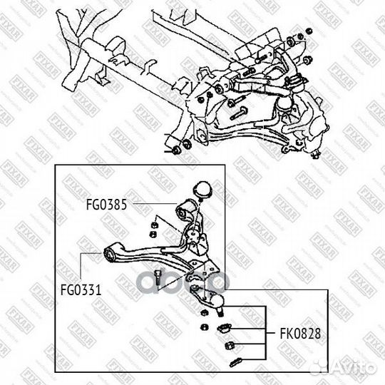 Опора шаровая нижняя левая/правая перед FK0