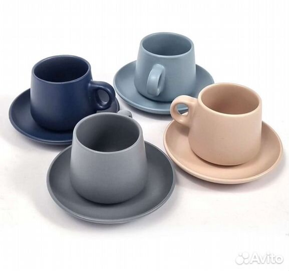 Новый кофейный набор 8 предметов керамика 2 вида