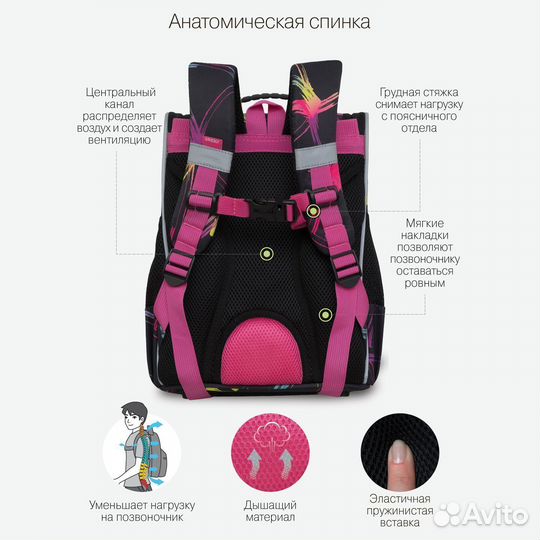 Рюкзак (ранец) школьный Grizzly RAm-384-10 черный