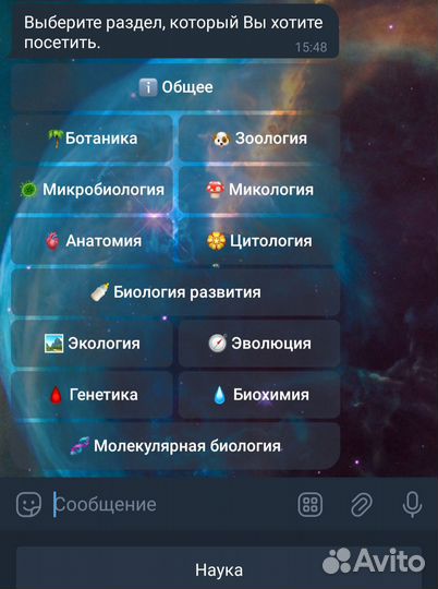 Конспекты по химии и биологии в Телеграм Боте
