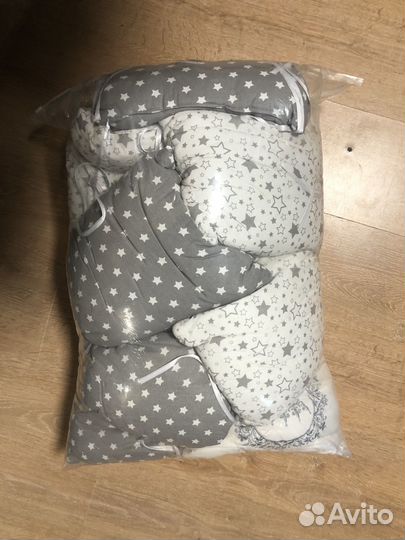 Мягкие бортики подушки для детской кроватки