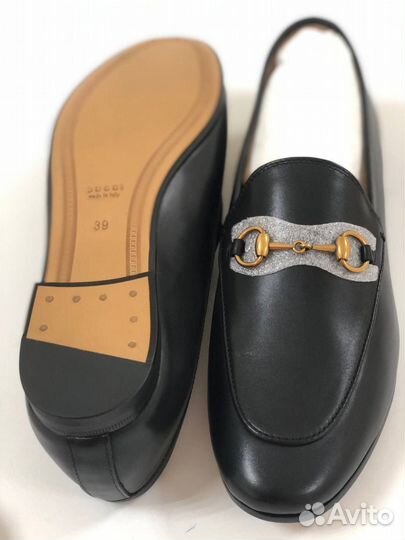 Мюли лоферы gucci кожаные