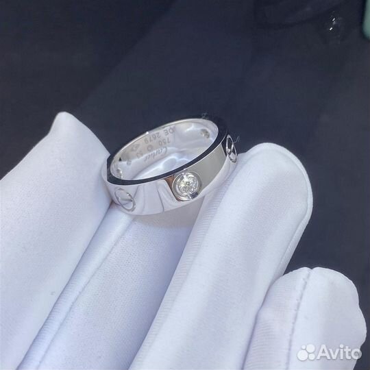 Кольцо Cartier Love, белое золото 585 пробы 0,25ct