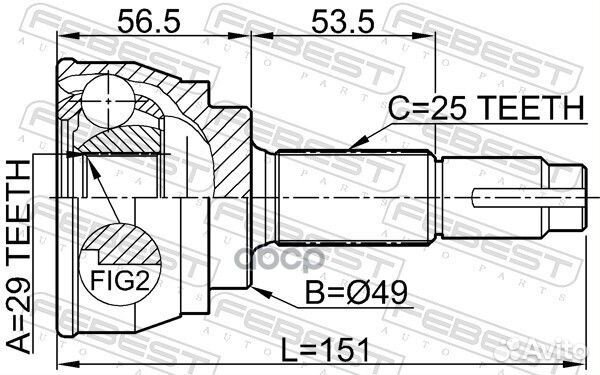 Шрус 0210084 Febest