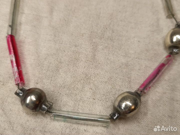 Стеклянная гирлянда на ëлочку малютку СССР