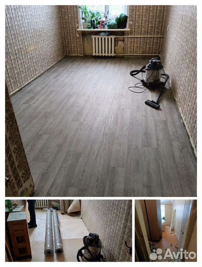 Замена старого пола. Фанера. Линолеум. Ламинат