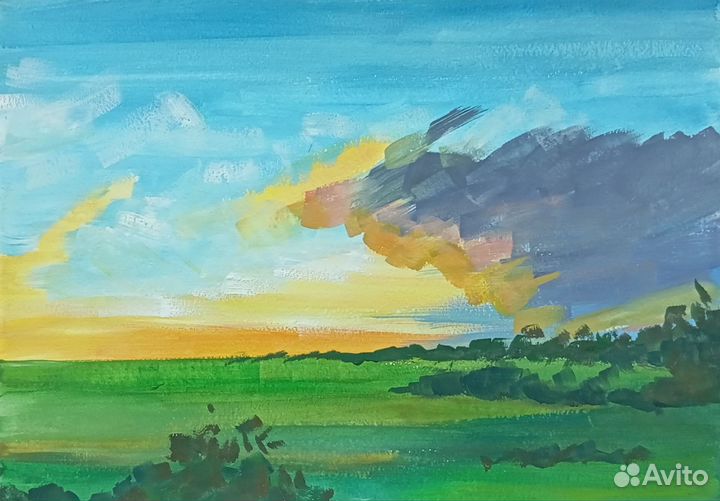 Картина пейзаж закат