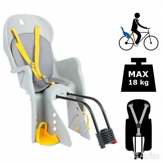 Велокресло заднее BQ-7A, крепление на раму, цвет с