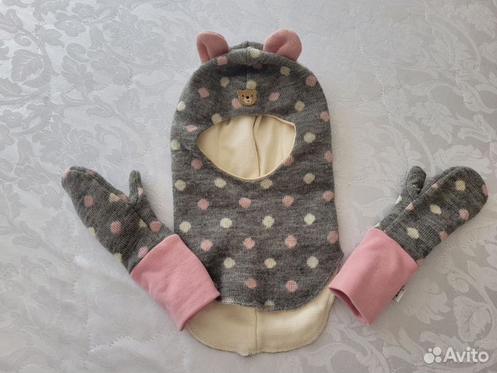 Комплект шапка шлем Kivat и варежки 2