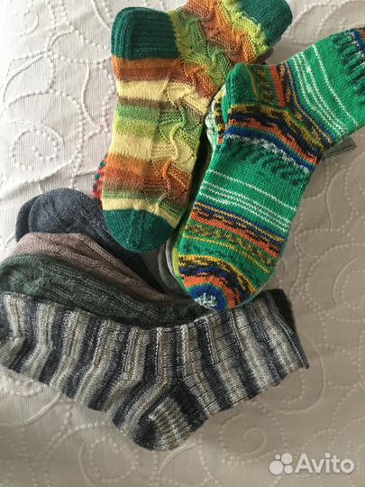Теплые шерстяные носки ручной работы