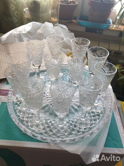 Хрустальные фужеры и рюмки