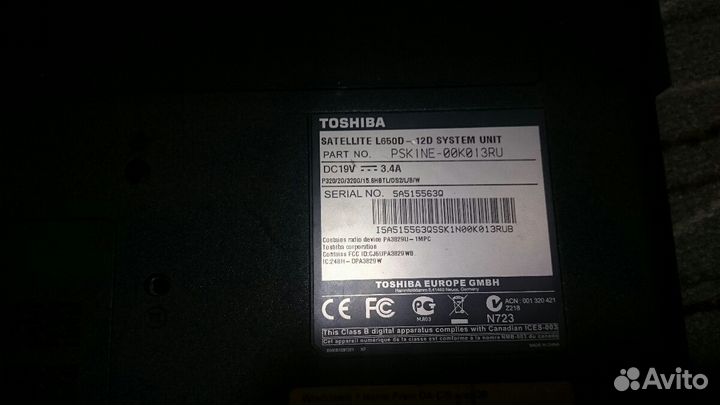 Ноутбук Toshiba L650-d разбор