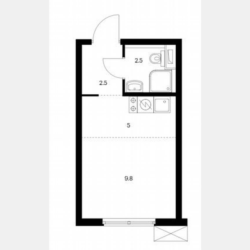 Квартира-студия, 19,8 м², 32/33 эт.