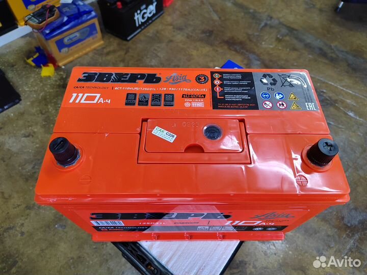 Аккумулятор Зверь Азия 110 Ач обр 930 А