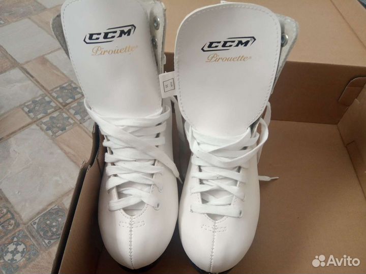 Коньки фигурные кожаные новые