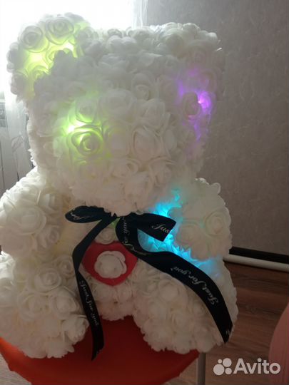 Мишка из роз музыкальный