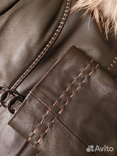 Куртка кожаная женская утепленная orsa Италия, 44