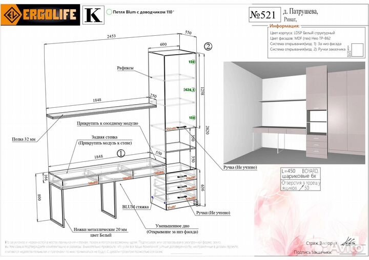 Услуги мебельного технолога