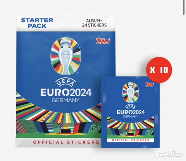 Topps (не Panini) euro 2024 наклейки Чемп Европы