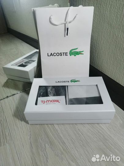 Набор подарочный ремень брючный Lacoste + бумажник