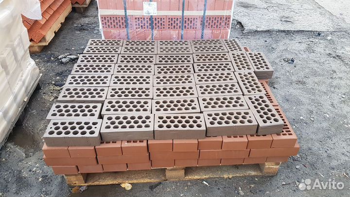 Кирпич облицовочный рядовой полнотелый от 1 шт