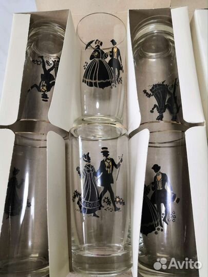 Стаканы тонкие СССР. Набор из 6 стаканов