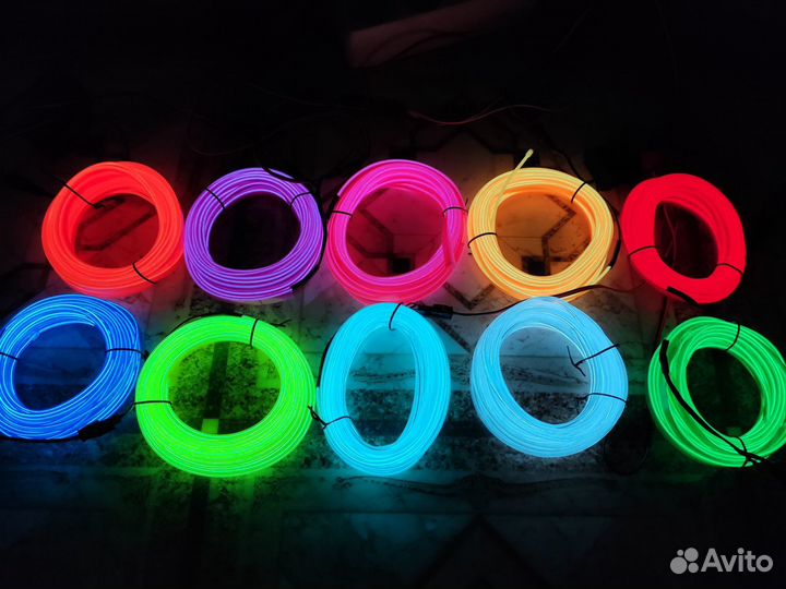 Неоновая нить В автомобиль холодный неон 5 метров