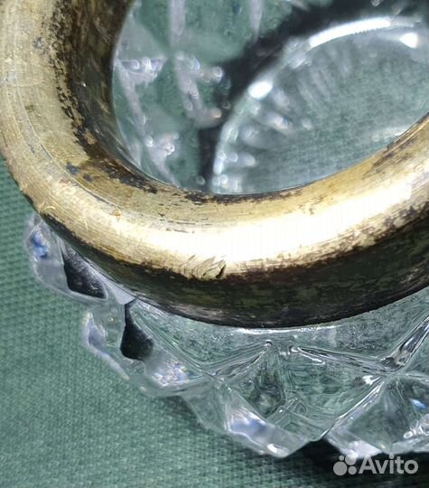 Солонка с ложечкой. Серебро 875, звезда