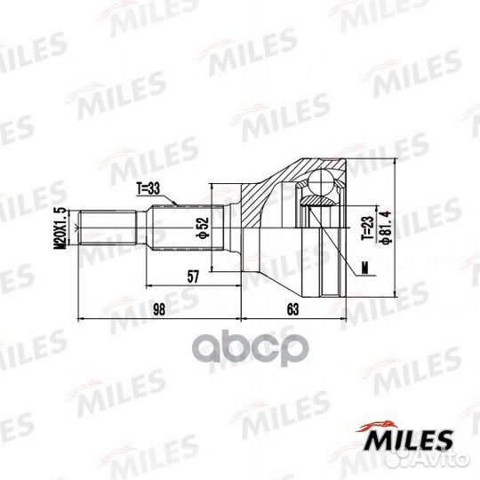 Шрус opel astra J 1.3cdti-1.8 10- нар. GA20712
