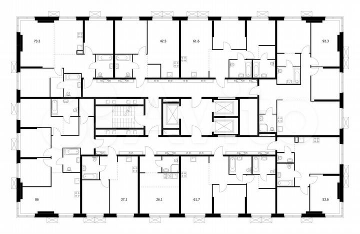 2-к. квартира, 53,6 м², 14/15 эт.