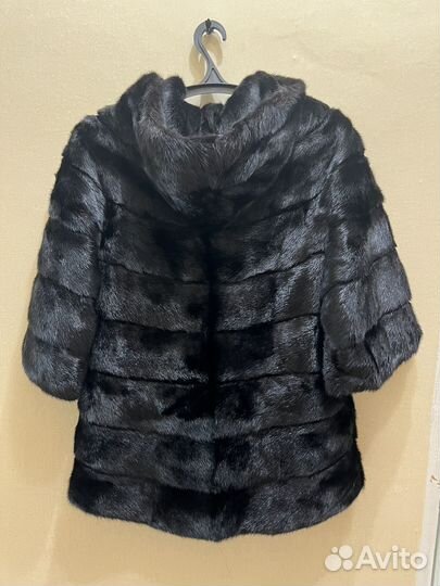 Шуба норковая с капюшоном