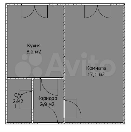 1-к. квартира, 30,2 м², 3/5 эт.