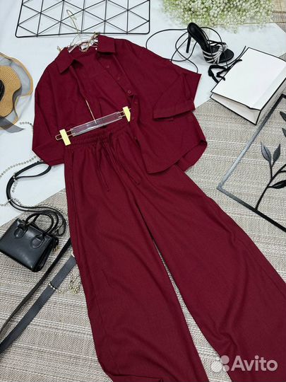 Льняной костюм женский двойка