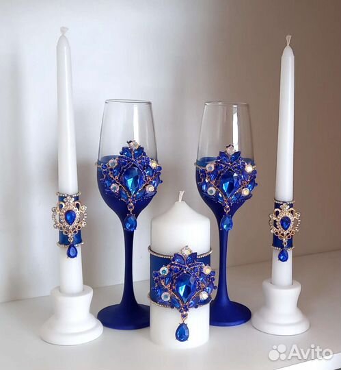 Фужеры в синем цвете