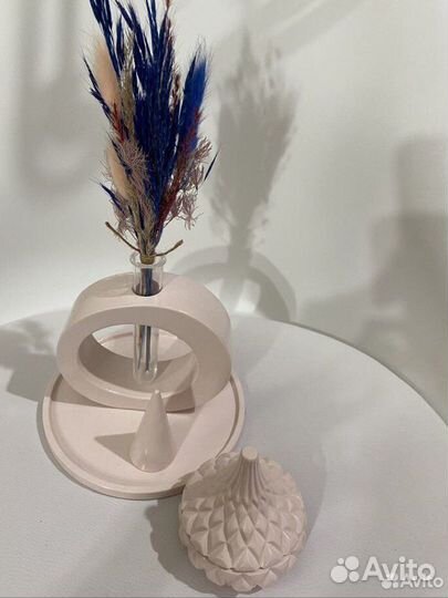 Подарочный набор ваза, шкатулка, сухоцветы