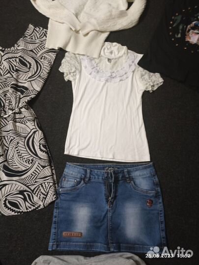 Пакет вещей, платье, кофта, юбка