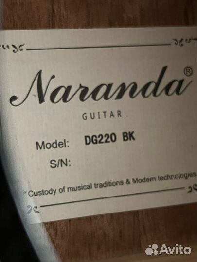 Гитара акустическая Naranda DG220BK