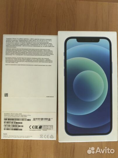 Коробка) iPhone 12 blue 64gb