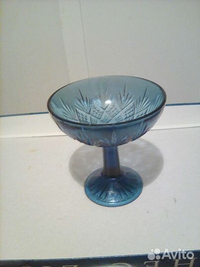 Ваза конфетница темно синяя