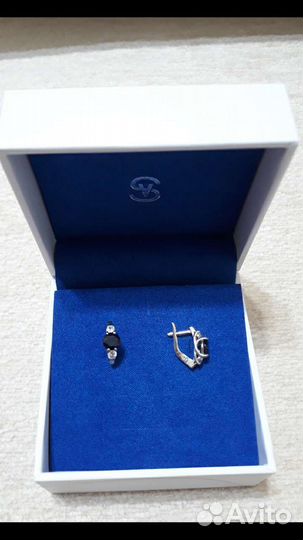 Серебряные серьги с сапфирами