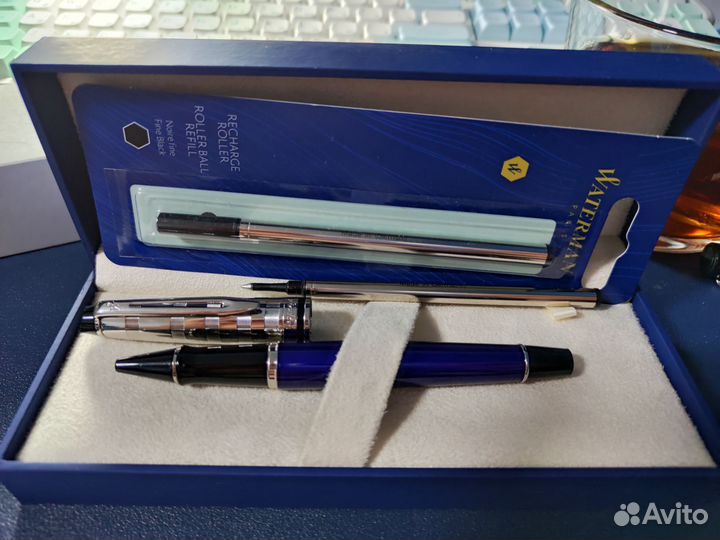 Роллер ручка waterman expert deluxe blue