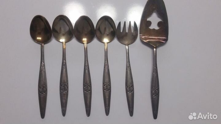 Чайные ложки, вилка. лопатка, СССР