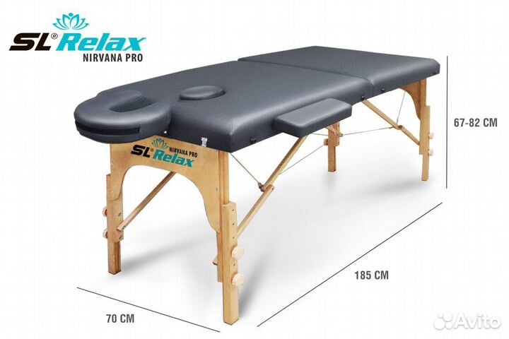 Массажный стол складной кушетка Nirvana PRO серый