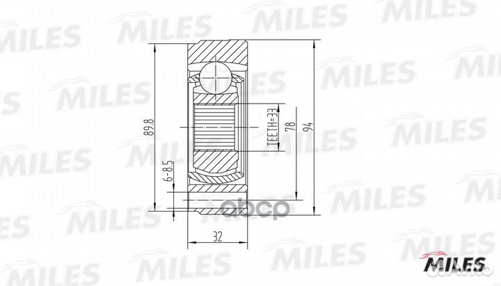 ШРУС audi 80/VW G1/G2/G3/passat/polo 1.3-2.3 72