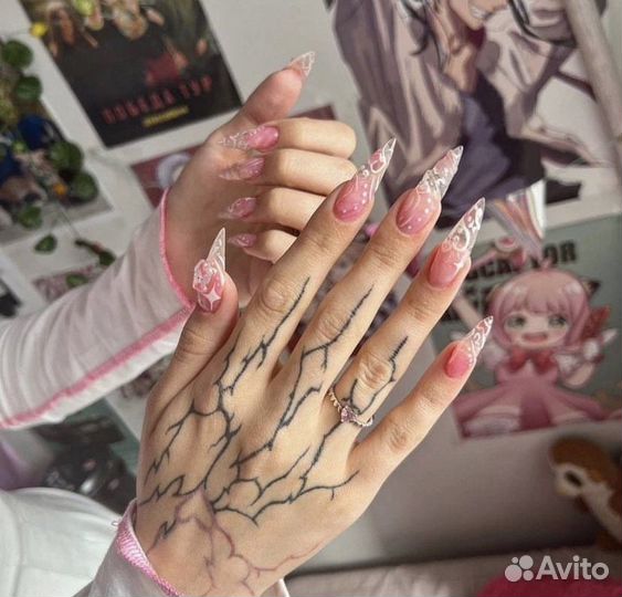 Наращивание ногтей с Crazy дизайном